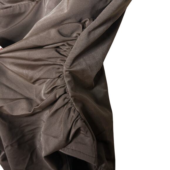 Croft & Barrow Body Sculptor Ruched One-Piece Swimsuit Size 12 Brown Slimming - Picture 5 of 12